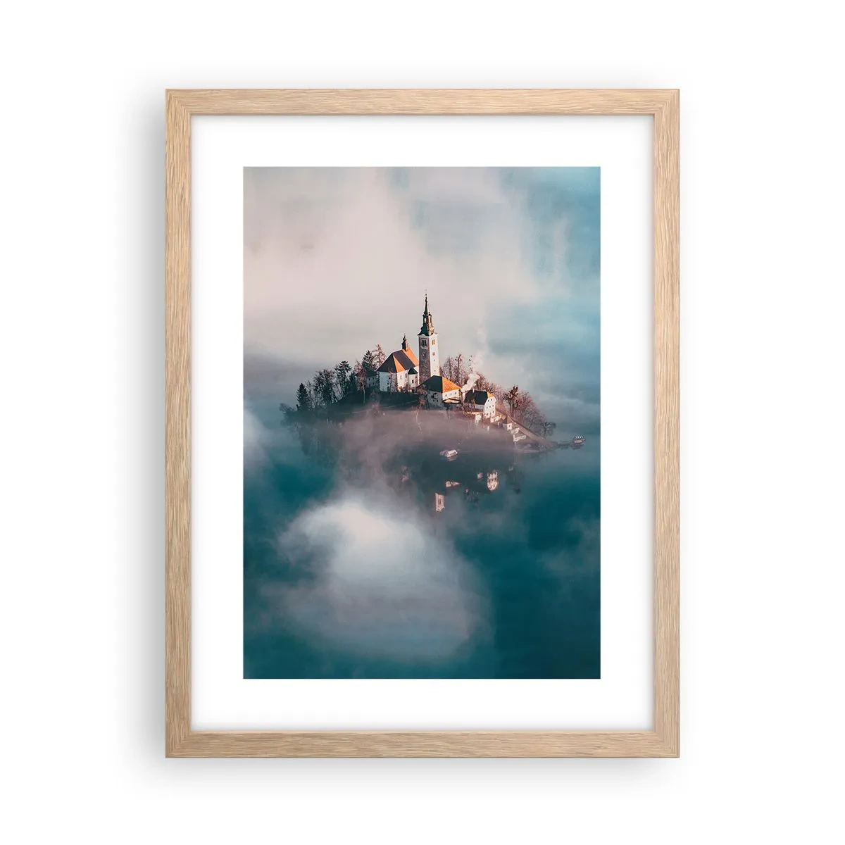 Affiche dans un chêne clair - Poster - Île de rêve - 30x40 cm