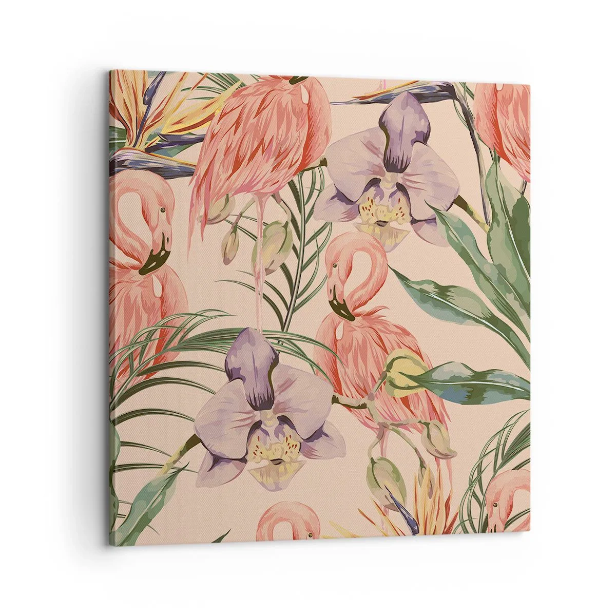 Impression sur toile - Image sur toile - Ballet rose dans les fleurs - 60x60 cm