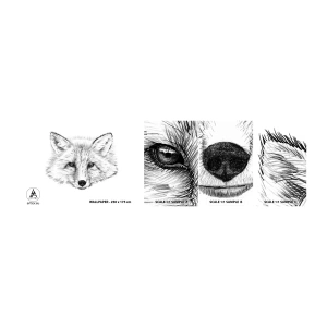 Échantillon de Papier Peint Autocollant Deluxe Sticker - Ces yeux peuvent-ils mentir ? - Animaux, Renard, Graphique - 100x30 cm