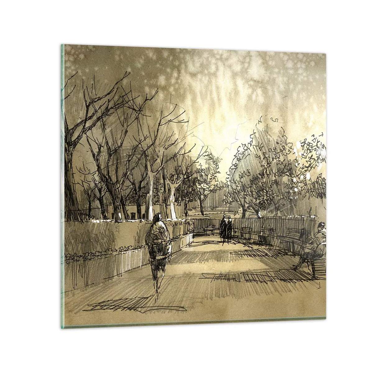 Impression sur verre - Image sur verre - Un moment arrêté avec une plume - 30x30 cm