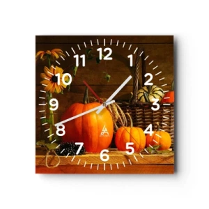 Horloge murale - Pendule murale - Une composition rustique - cadeaux d'automne - 30x30 cm