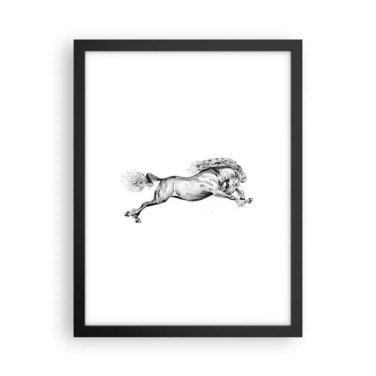 Affiche dans un cadre noir - Poster - Immortalisé au galop - 30x40 cm