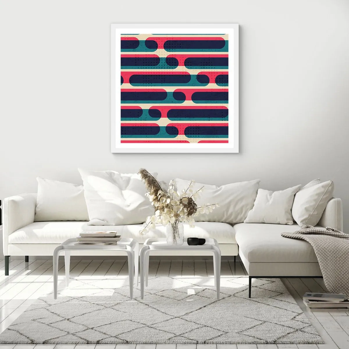 Affiche dans un cadre blanc - Poster - En profondeur et sur l'avant - 60x60 cm