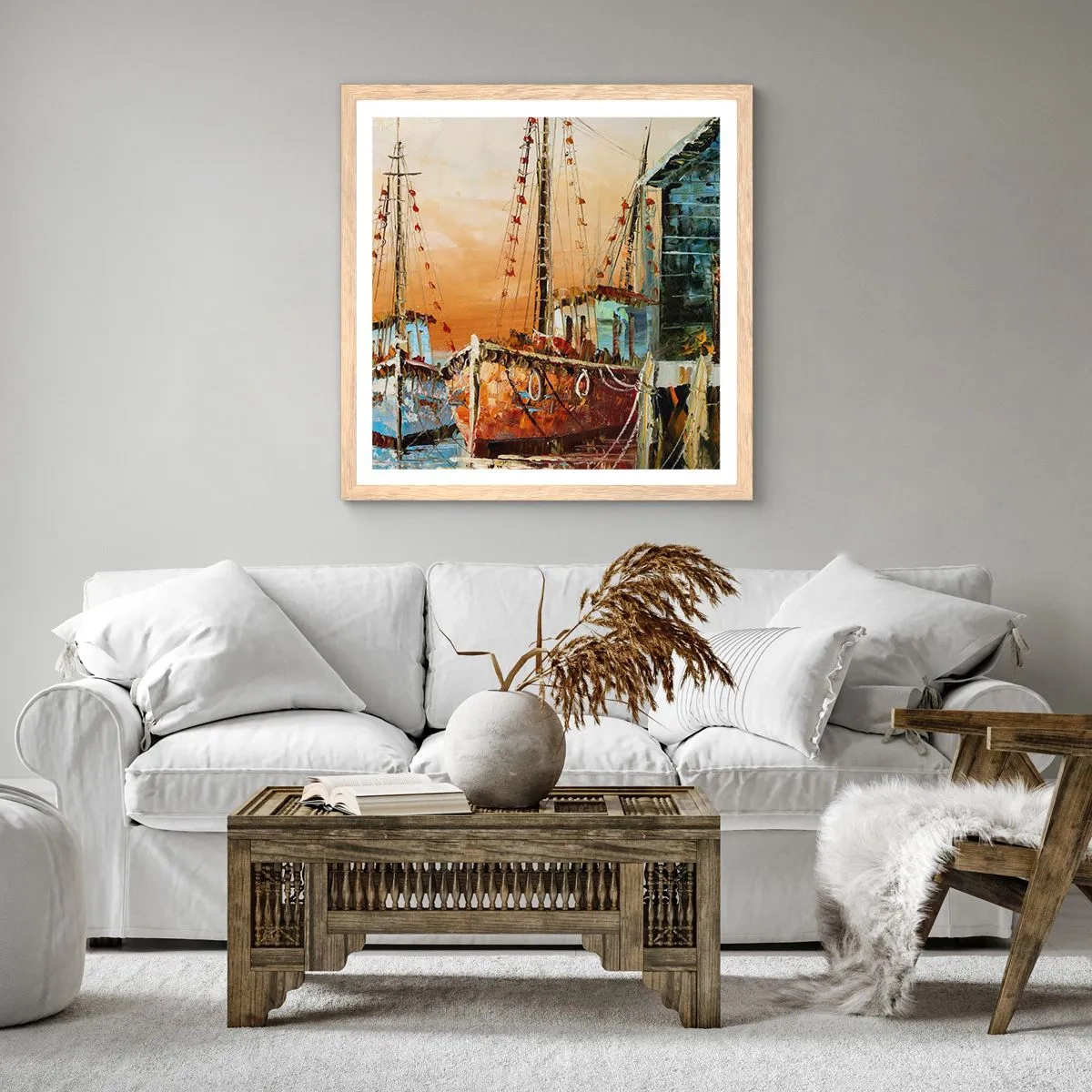 Affiche dans un chêne clair - Poster - Retour tranquille - 30x30 cm