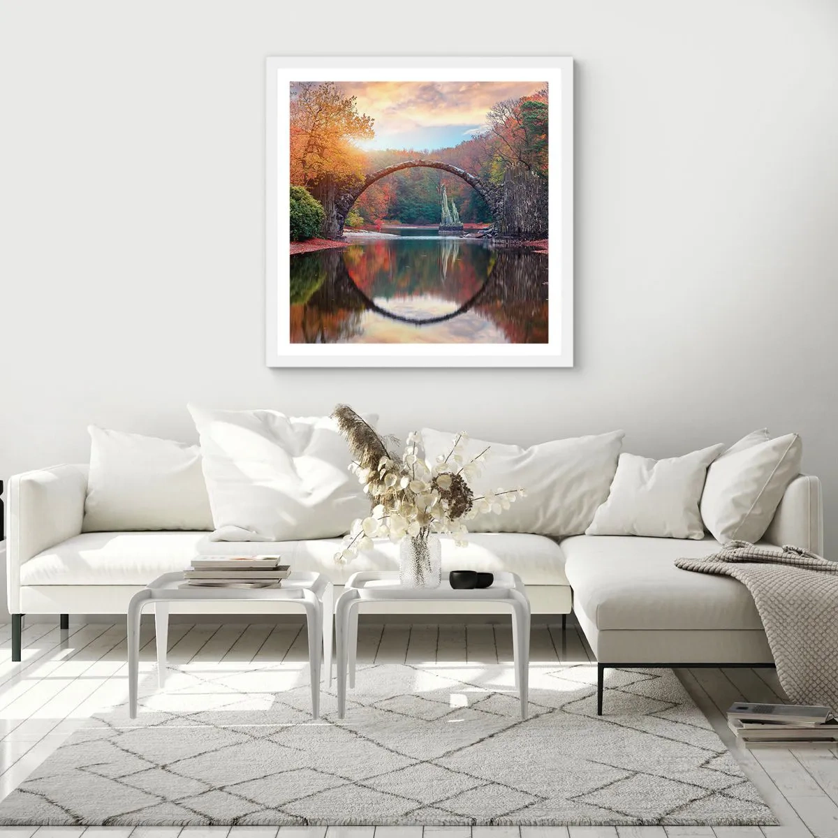 Affiche dans un cadre blanc - Poster - De l'autre cote du miroir - 40x40 cm