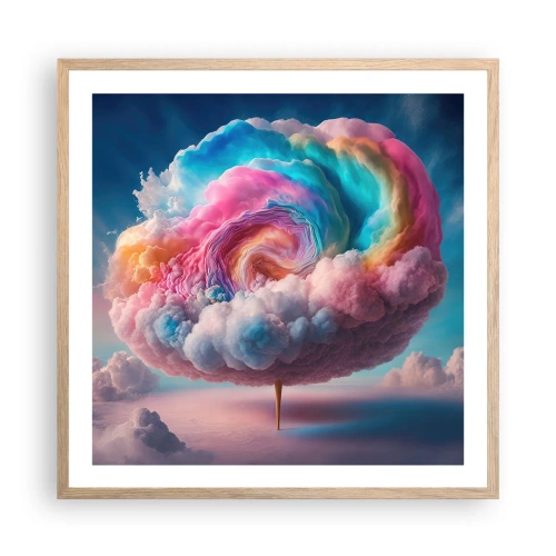 Affiche dans un chêne clair - Poster - Le rêve d'un parc d'attractions - 60x60 cm