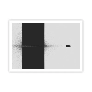 Affiche - Poster - Un projectile symbolique dans un style minimaliste et abstrait. - 100x70cm - Droit au but - Décoration murale moderne pour le salon et la chambre ARTTOR