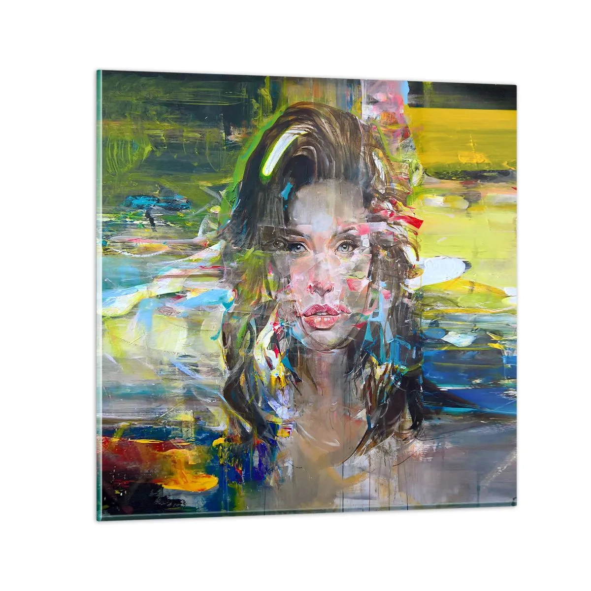 Impression sur verre - Image sur verre - Derrière l'air, un rideau - 70x70 cm