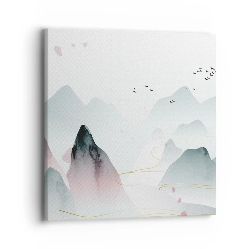 Impression sur toile - Image sur toile - Au-delà des sommets - 40x40 cm