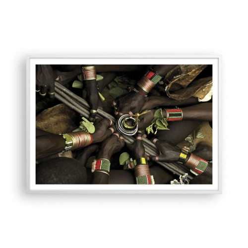 Affiche dans un cadre blanc - Poster - Nous sommes ensemble - 100x70 cm