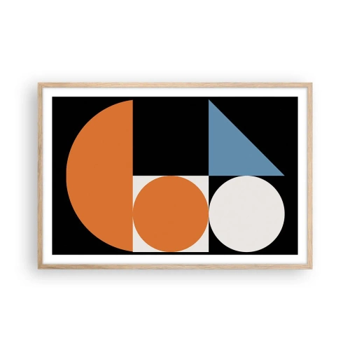 Affiche dans un chêne clair - Poster - Rangement de figures - 91x61 cm