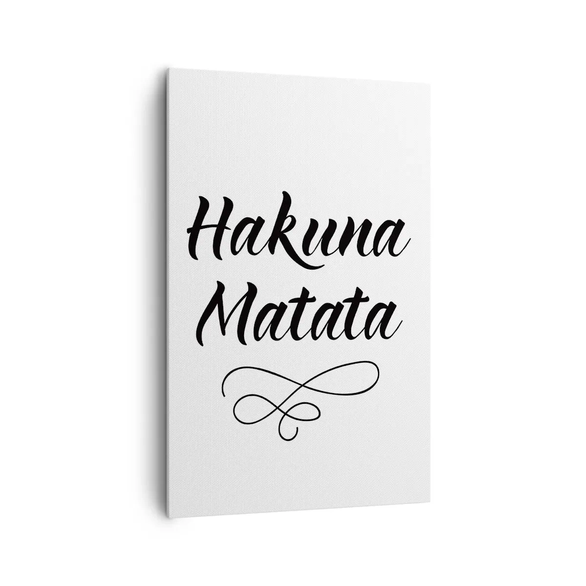 Impression sur toile - Image sur toile - Citation de Hakuna Matata en police élégante sur fond blanc - 80x120cm - Le meilleur conseil - Décoration murale moderne pour le salon et la chambre ARTTOR
