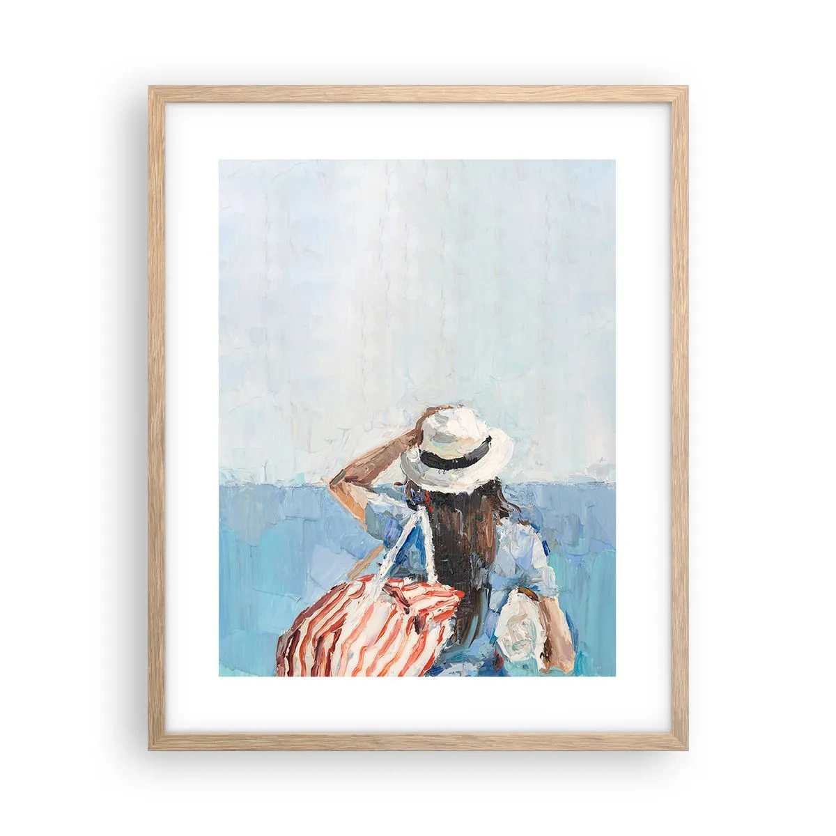 Affiche dans un chêne clair - Poster - Bienvenue à vos vacances - 40x50 cm