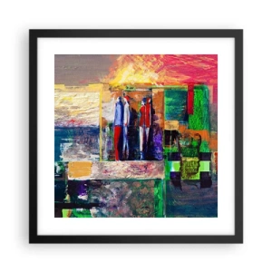 Affiche dans un cadre noir - Poster - Relations et émotions - 40x40 cm