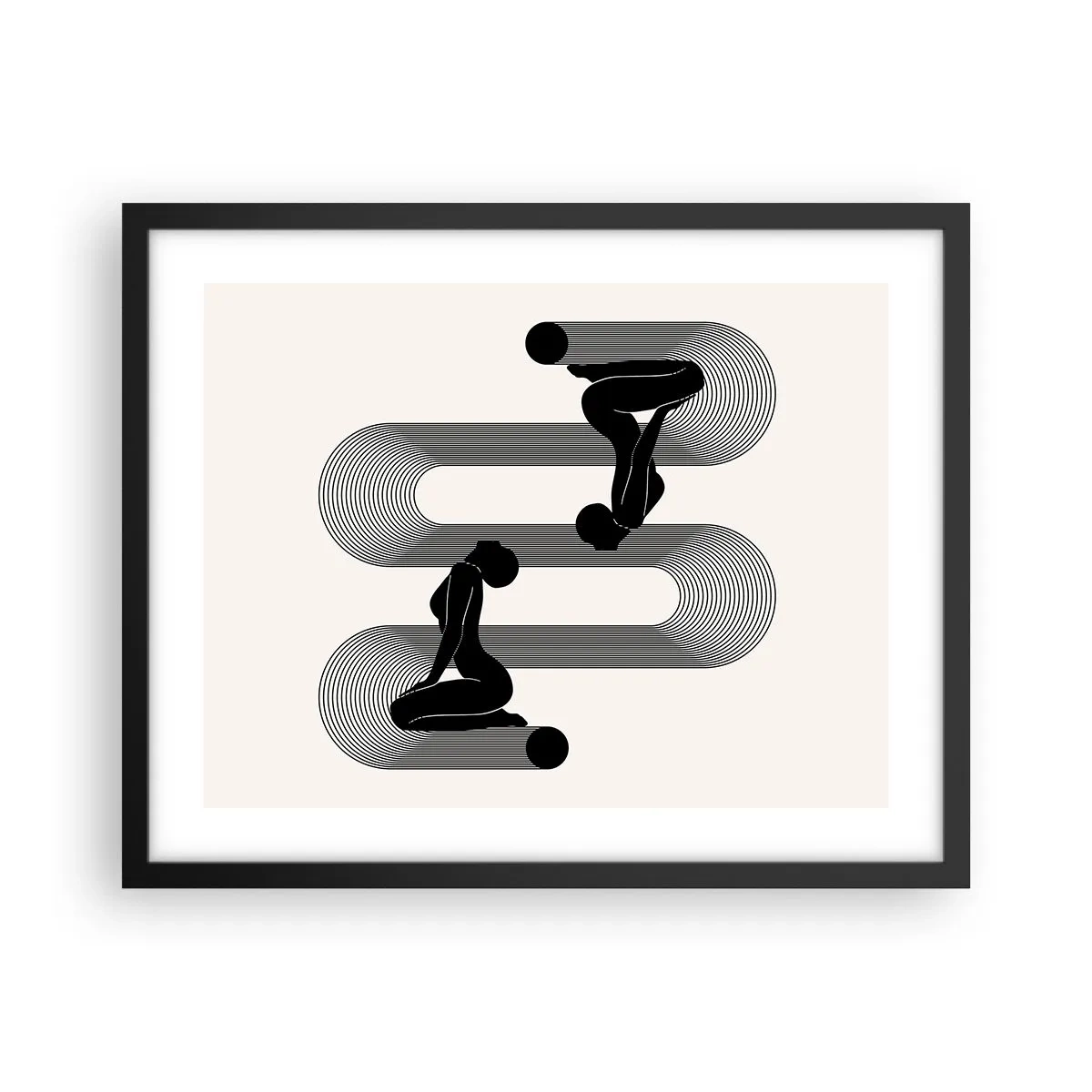 Affiche dans un cadre noir - Poster - Symétrie sensuelle - 50x40 cm