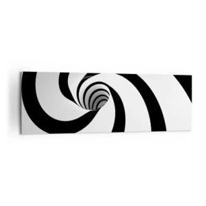 Impression sur toile - Image sur toile - Spirale abstraite noire et blanche avec un effet tourbillonnant - 160x50cm - Céder au vortex ? - Décoration murale moderne pour le salon et la chambre ARTTOR