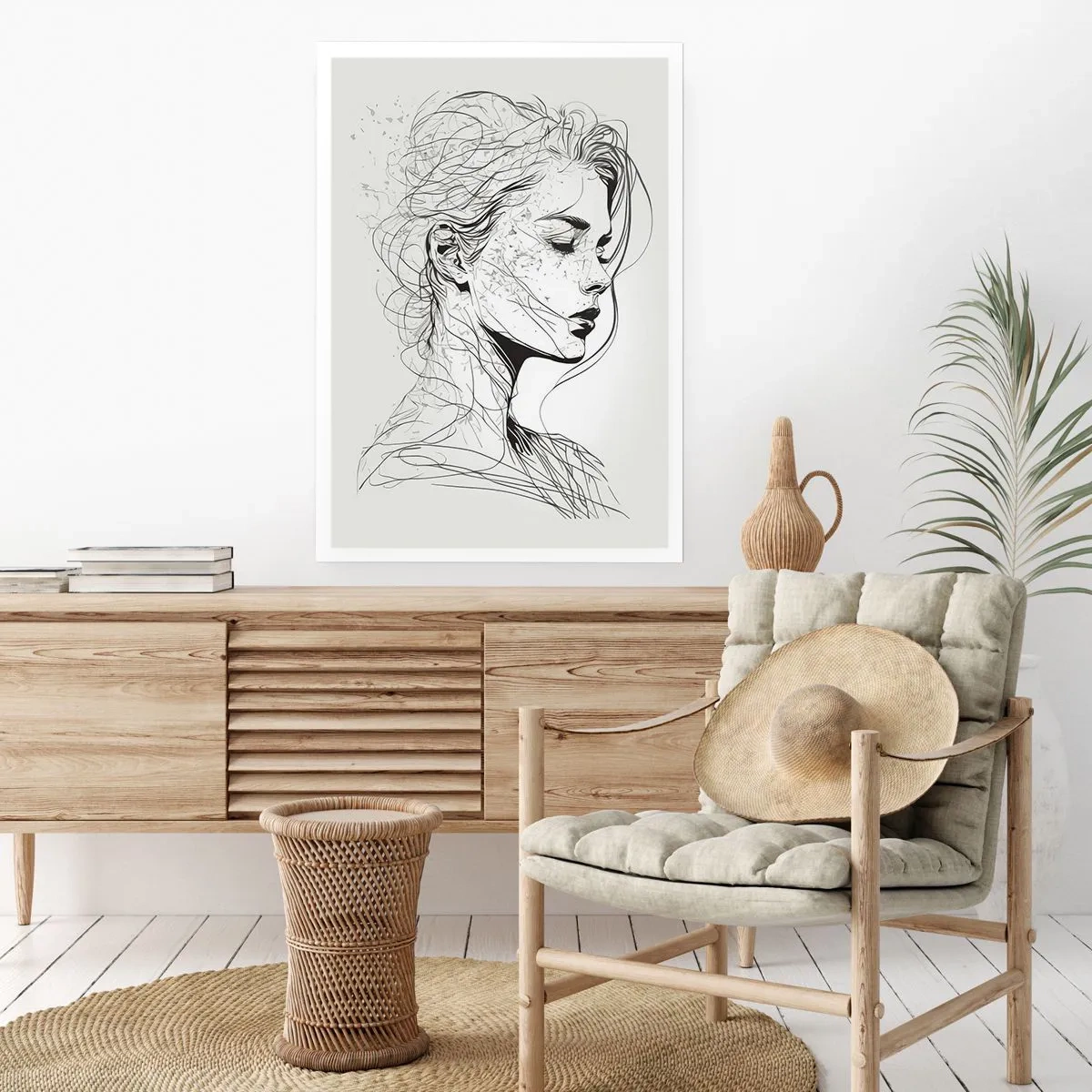 Affiche - Poster - Portrait en pensée - 70x100 cm