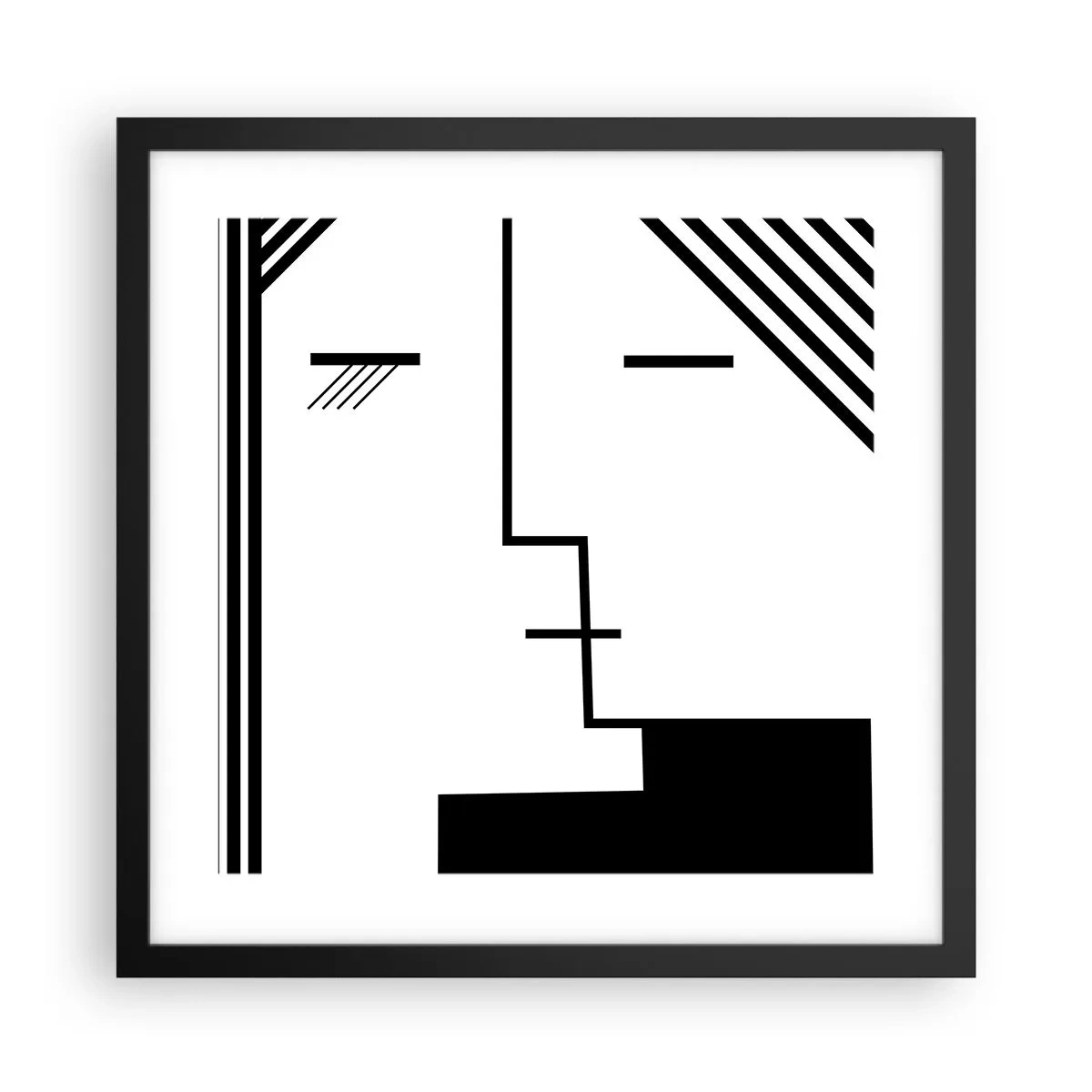 Affiche dans un cadre noir - Poster - Juste un baiser - 40x40 cm