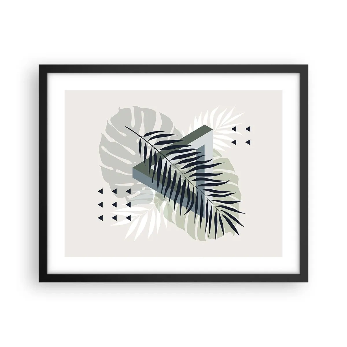 Affiche dans un cadre noir - Poster - Nature et géométrie - deux odres? - 50x40 cm