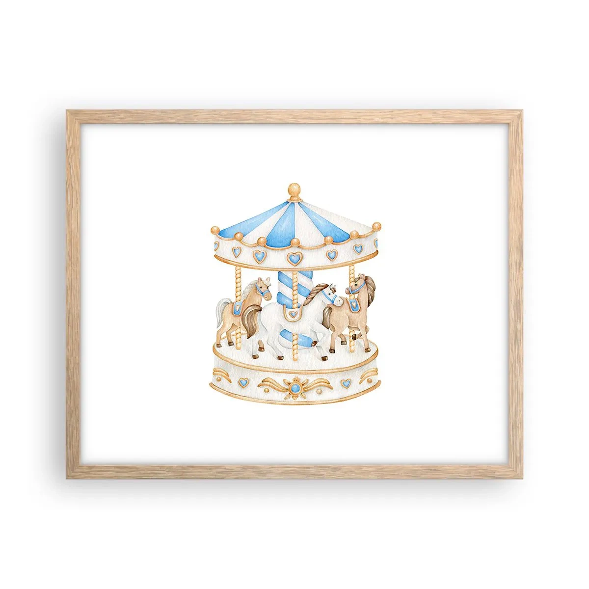 Affiche dans un chêne clair - Poster - Douce enfance - 50x40 cm