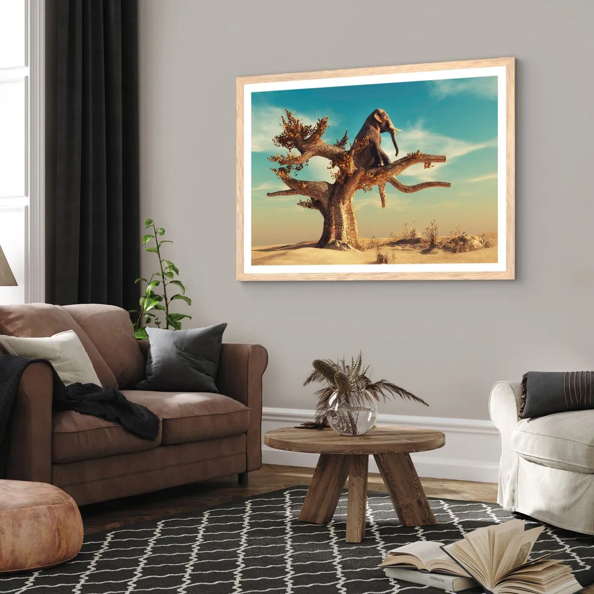 Affiche dans un chêne clair - Poster - Nouveau point de vue - 100x70 cm