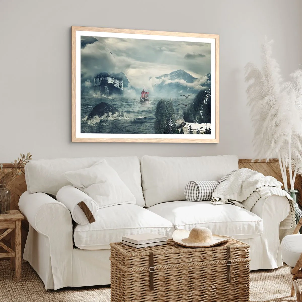 Affiche dans un chêne clair - Poster - Dans l'eau magique - 70x50 cm