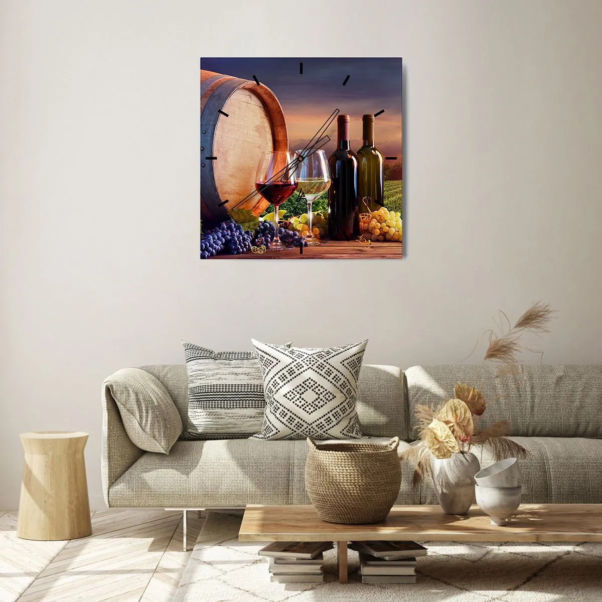 Horloge murale - Pendule murale - Ici la vie a du goût - 40x40 cm