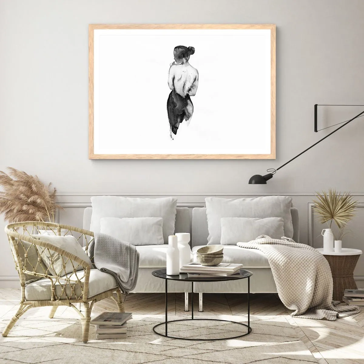 Affiche dans un chêne clair - Poster - Auprès d'elle, le monde disparaît - 70x50 cm