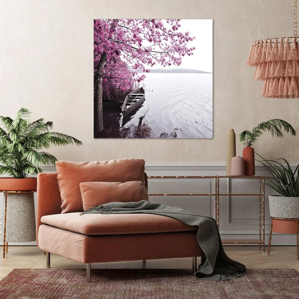 Impression sur toile - Image sur toile - Dans un silence rose - 60x60 cm