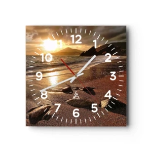 Horloge murale - Pendule murale - Suivez le soleil sur les collines - 40x40 cm