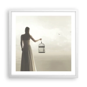 Affiche dans un cadre blanc - Poster - Soi libre - 50x50 cm