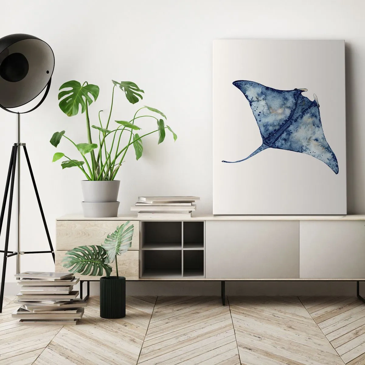 Impression sur toile - Image sur toile - La vie en bleu - 55x100 cm