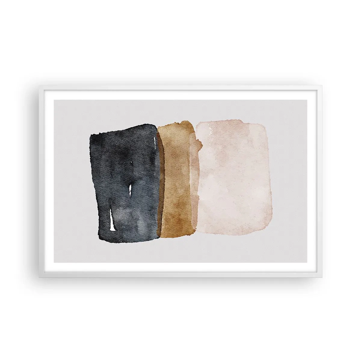 Affiche dans un cadre blanc - Poster - Composition de couleurs de la terre - 91x61 cm