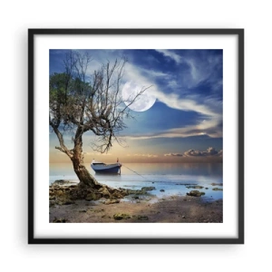 Affiche dans un cadre noir - Poster - Est-ce la fin ou le début ? - 50x50 cm