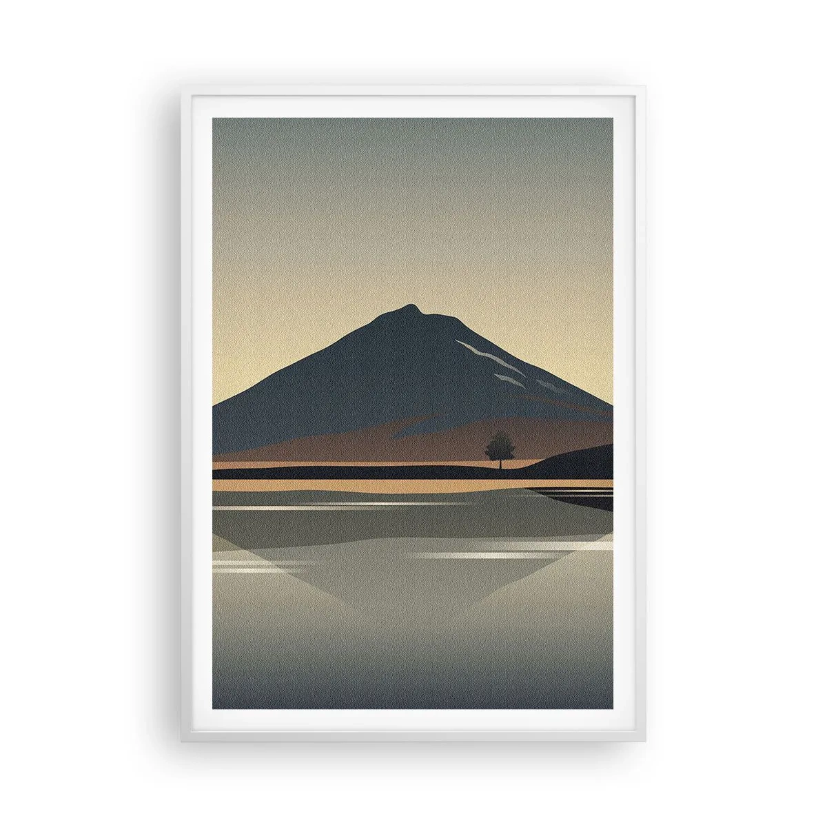 Affiche dans un cadre blanc - Poster - Reflet de miroir - 70x100 cm