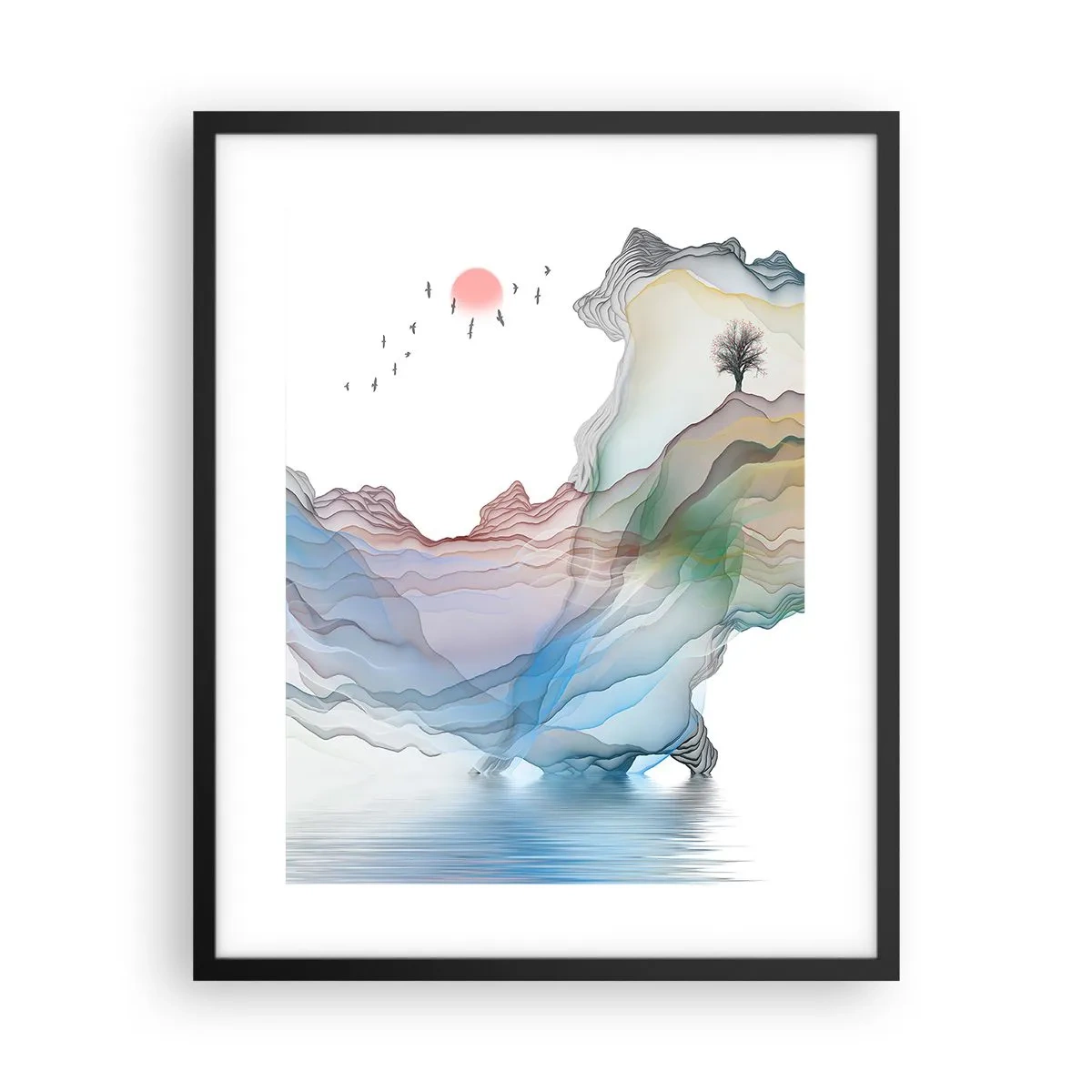 Affiche dans un cadre noir - Poster - Vers les montagnes de cristal - 40x50 cm