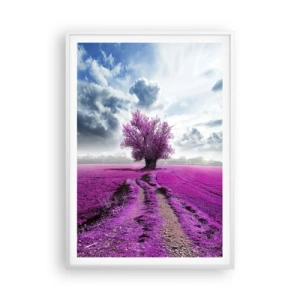 Affiche dans un cadre blanc - Poster - Lande - nature sauvage - 70x100 cm