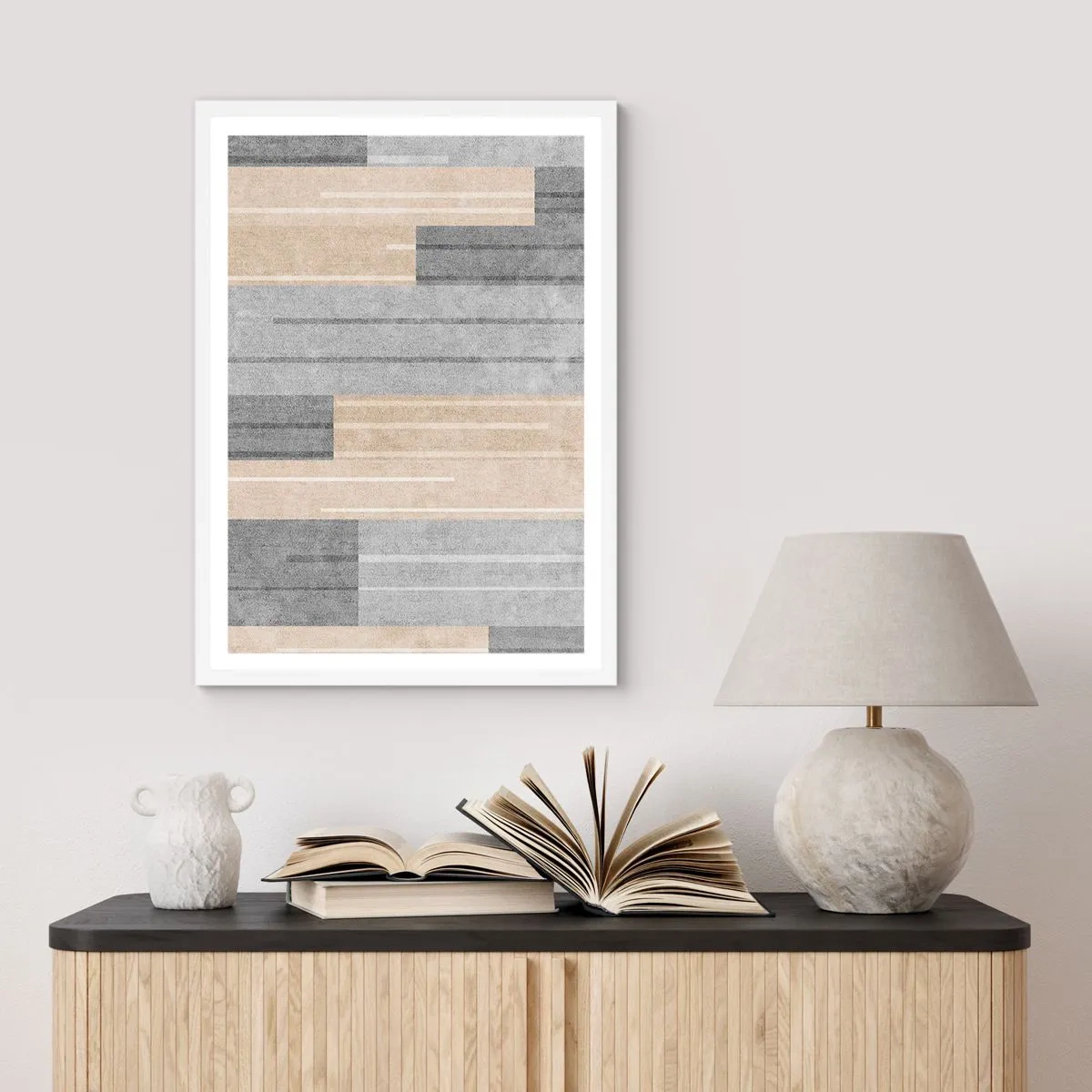 Affiche dans un cadre blanc - Poster - Composition : se tenir droit - 61x91 cm