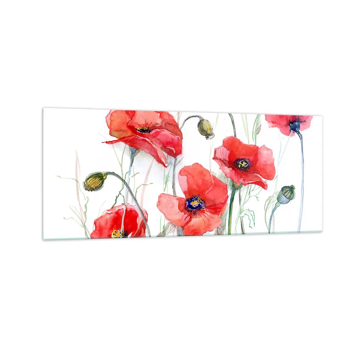 Impression sur verre - Image sur verre - Fleurs polonaises - 100x40 cm