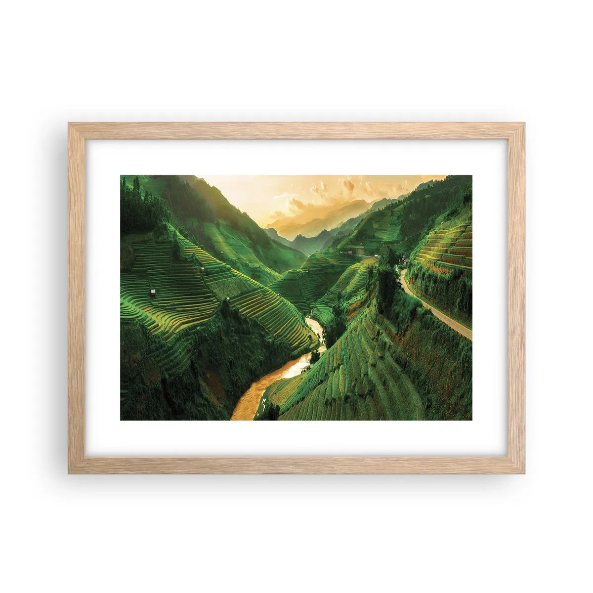 Affiche dans un chêne clair - Poster - Vallée vietnamienne - 40x30 cm