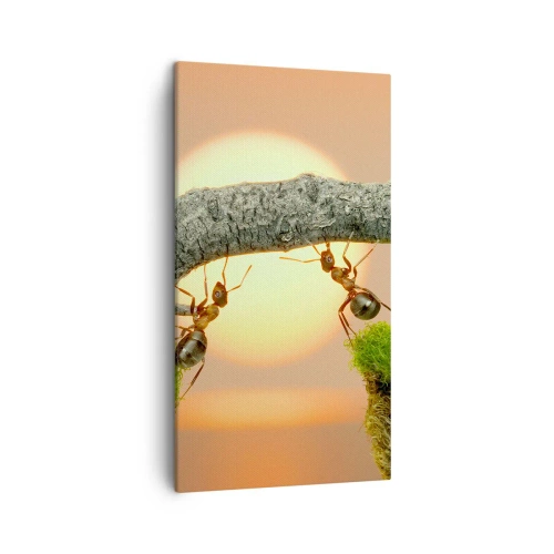 Impression sur toile - Image sur toile - La joie, travaille d'équipe - 45x80 cm