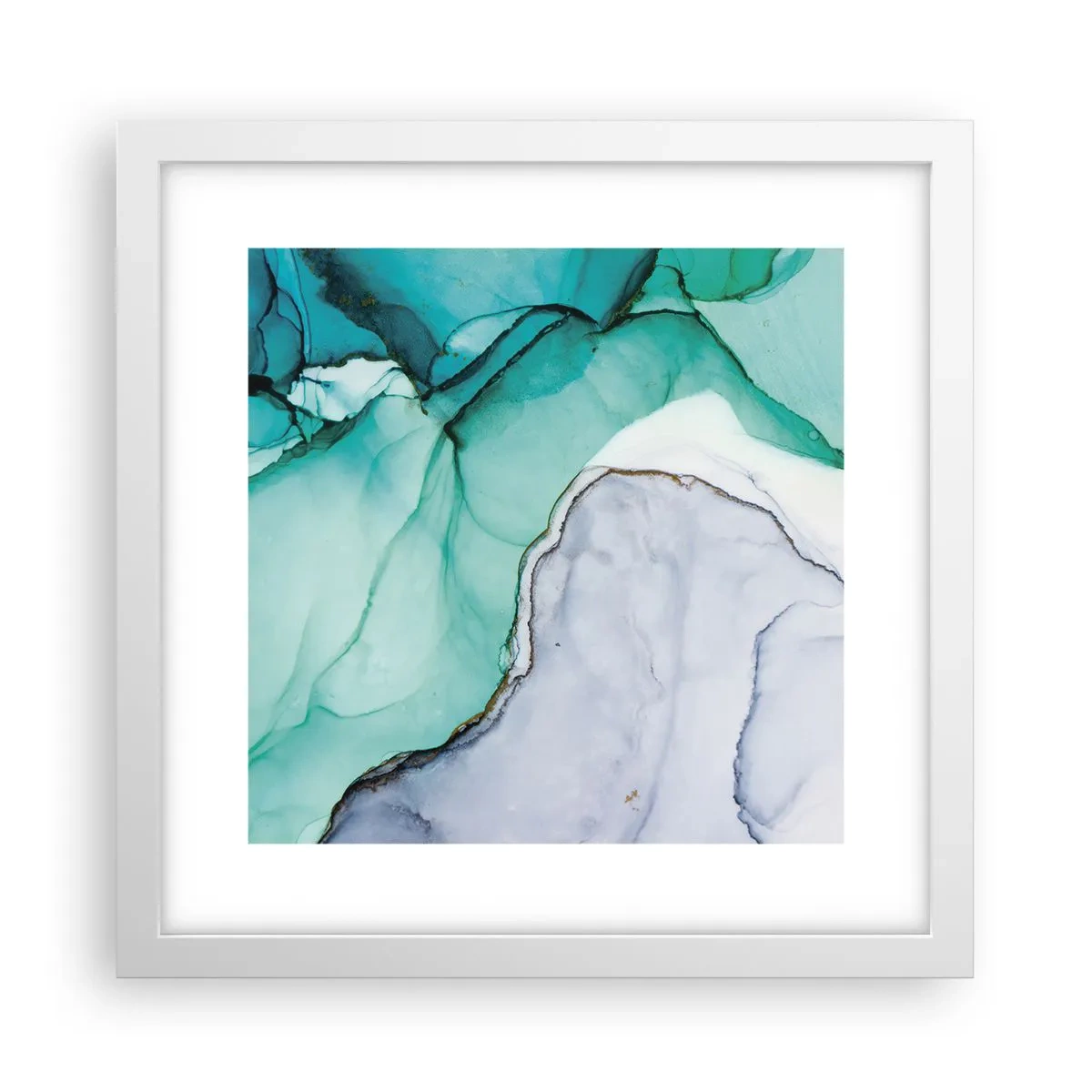 Affiche dans un cadre blanc - Poster - Étude de turquoise - 30x30 cm