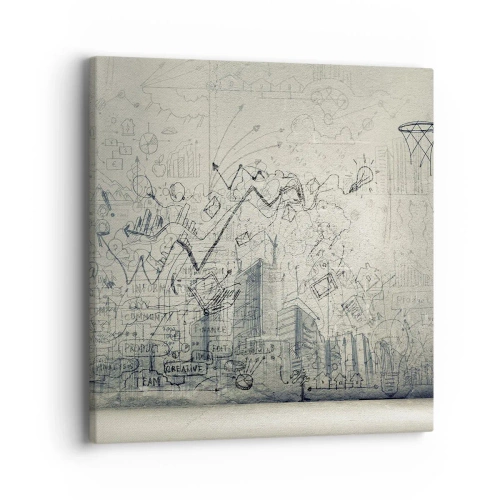 Impression sur toile - Image sur toile - Ma vie fantastique en ville - 40x40 cm