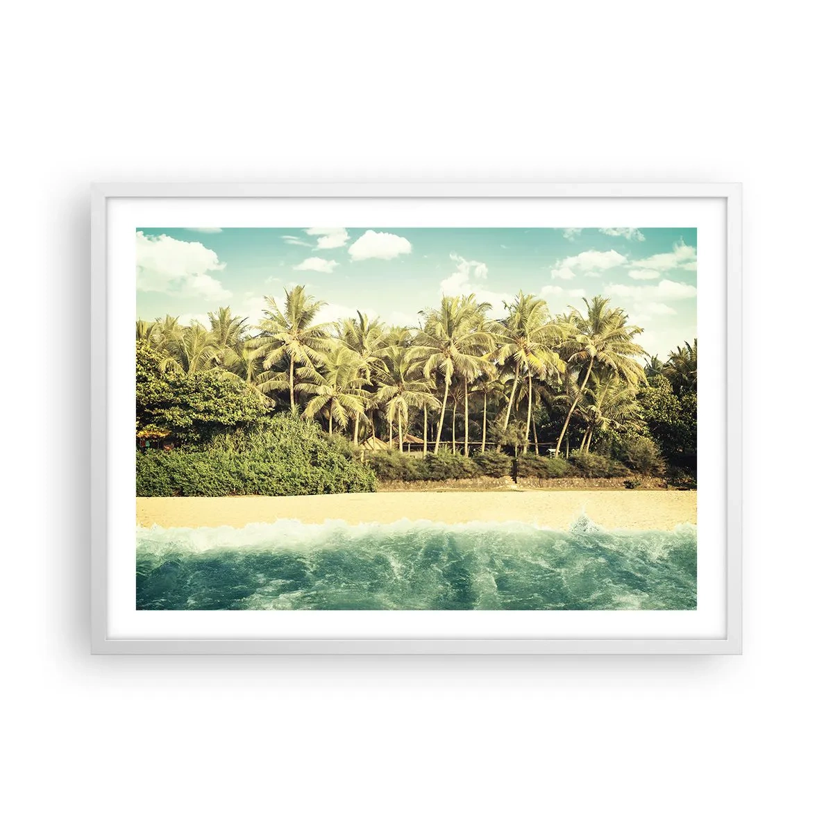 Affiche dans un cadre blanc - Poster - Peut-être ici? - 70x50 cm