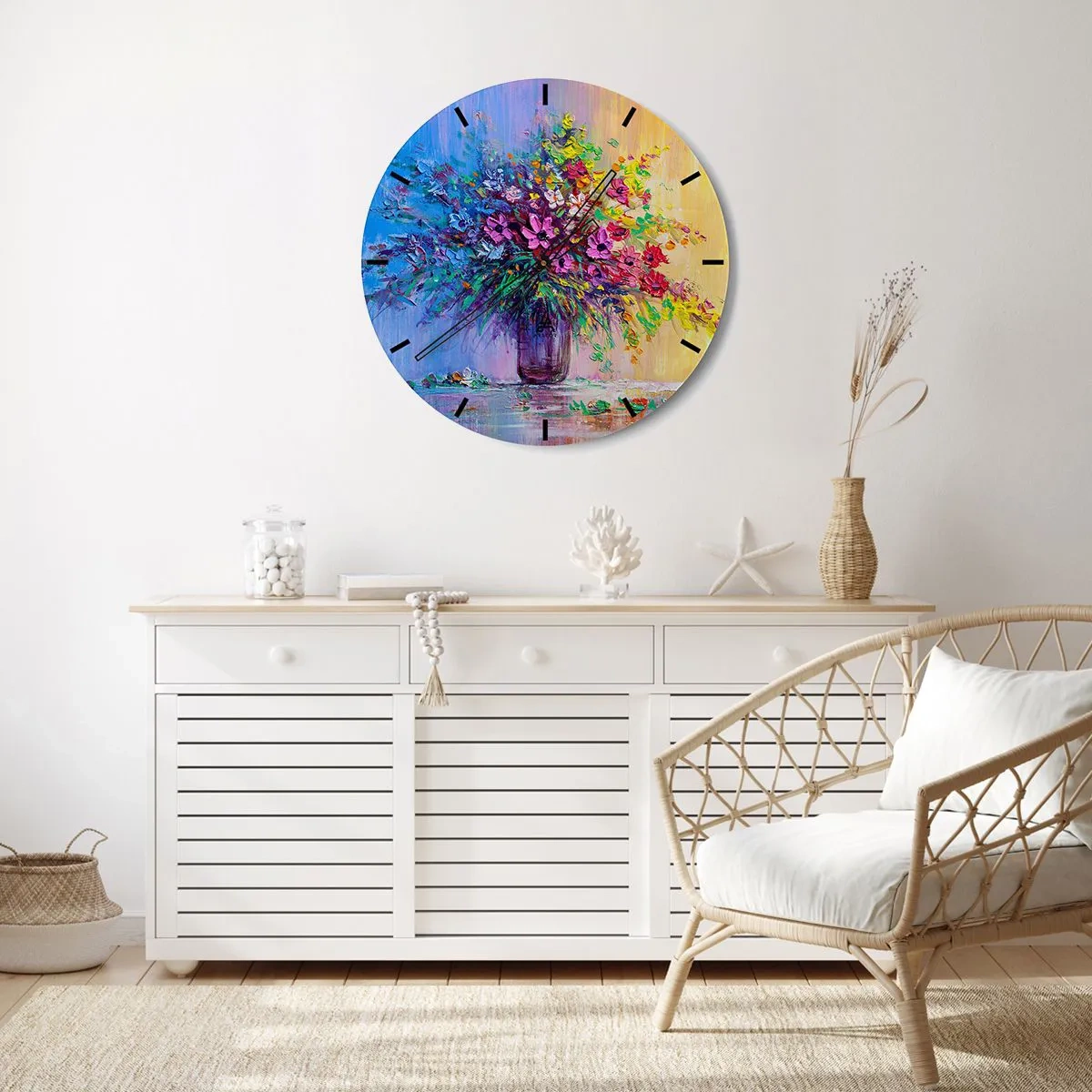 Horloge murale - Pendule murale - Cadeau d'été de la prairie - 40x40 cm