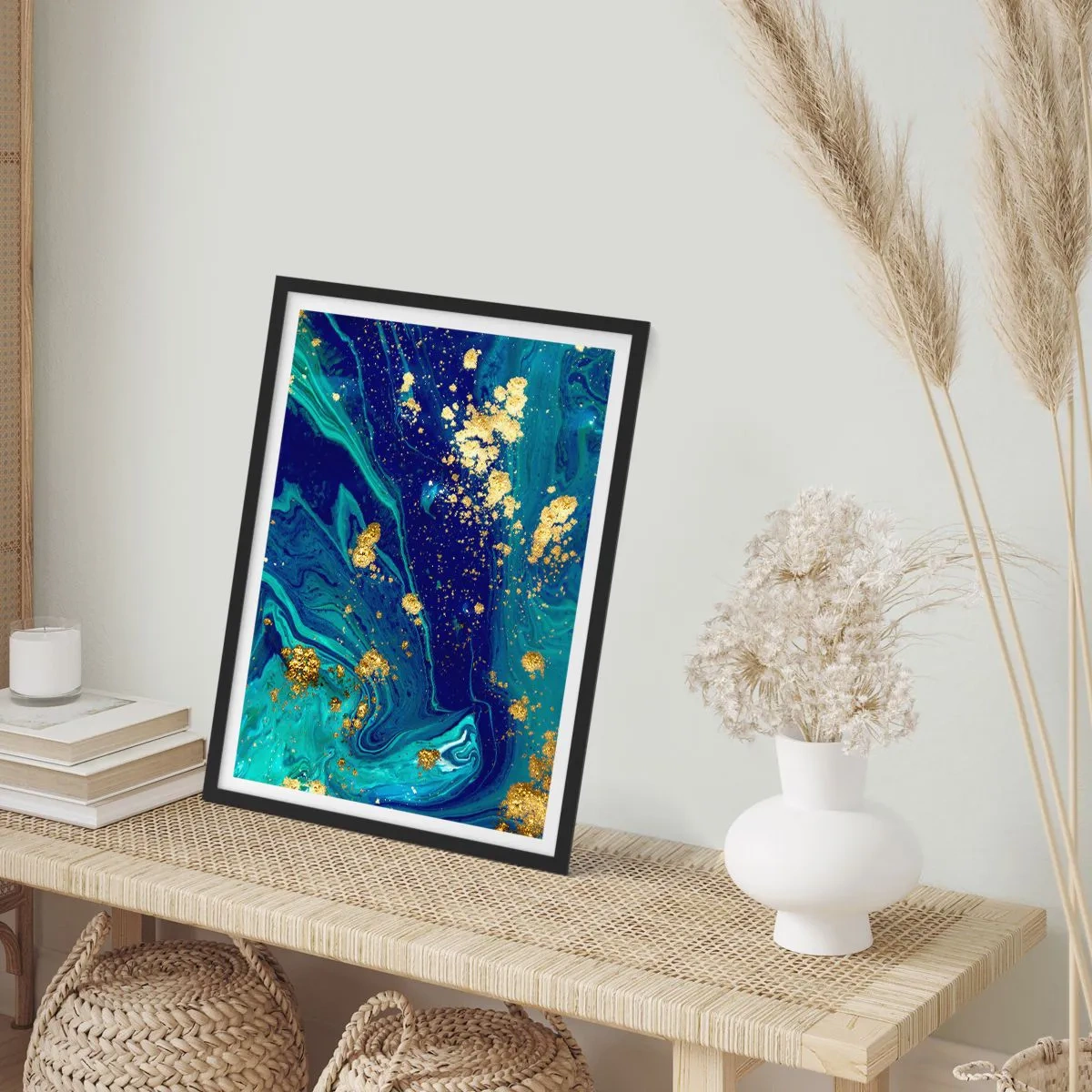 Affiche dans un cadre noir - Poster - Les pétales du soleil - 70x100 cm