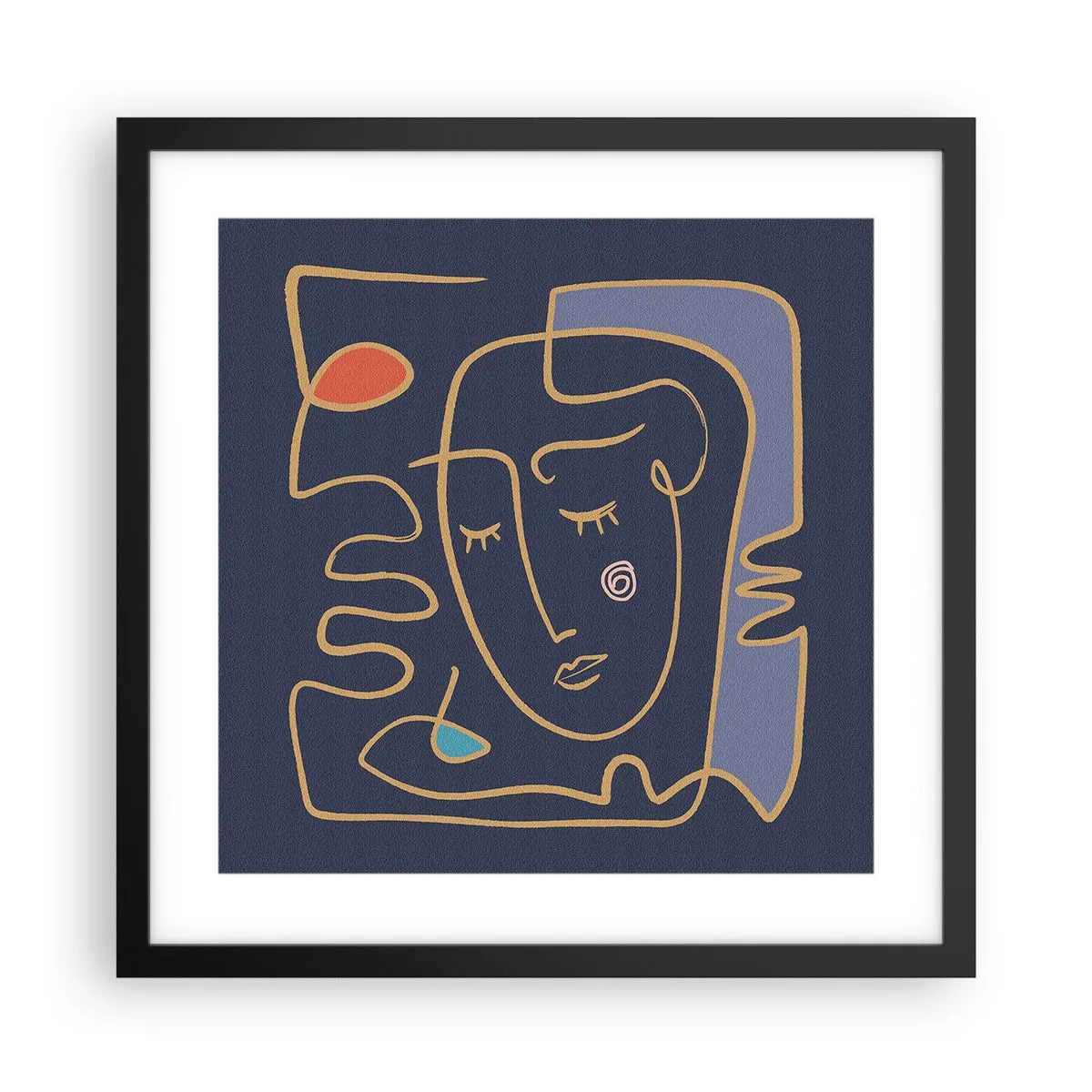 Affiche dans un cadre noir - Poster - En réflexion - 40x40 cm