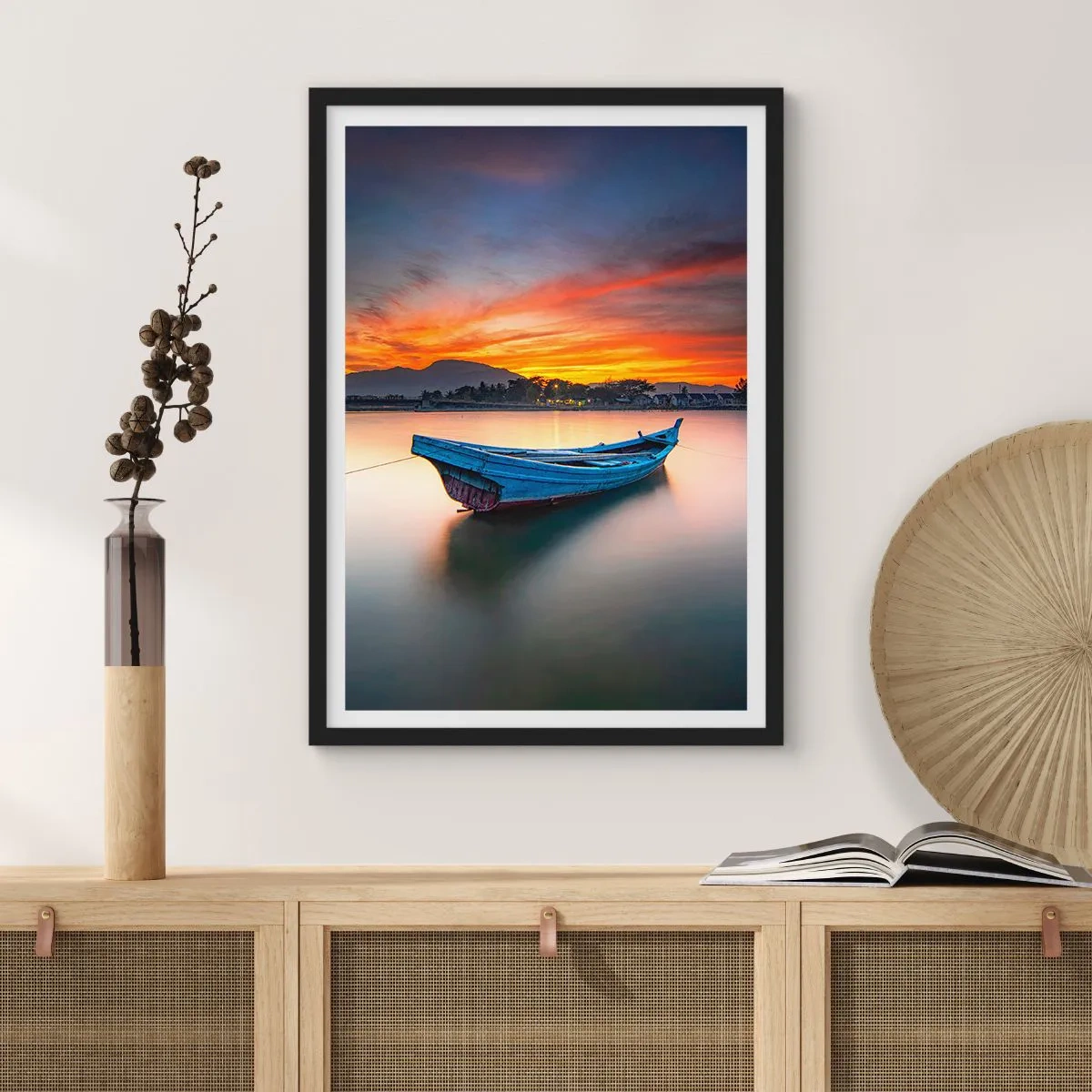 Affiche dans un cadre noir - Poster - Une bonne nuit arrive - 40x50 cm