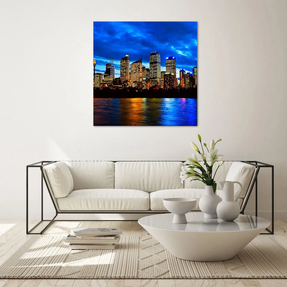 Impression sur verre - Image sur verre - Une nuit de lumières et de couleurs - 60x60 cm