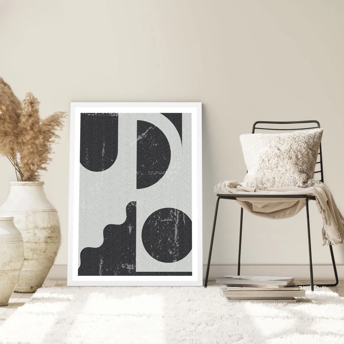 Affiche dans un cadre blanc - Poster - Composition dessus et dessous - 61x91 cm